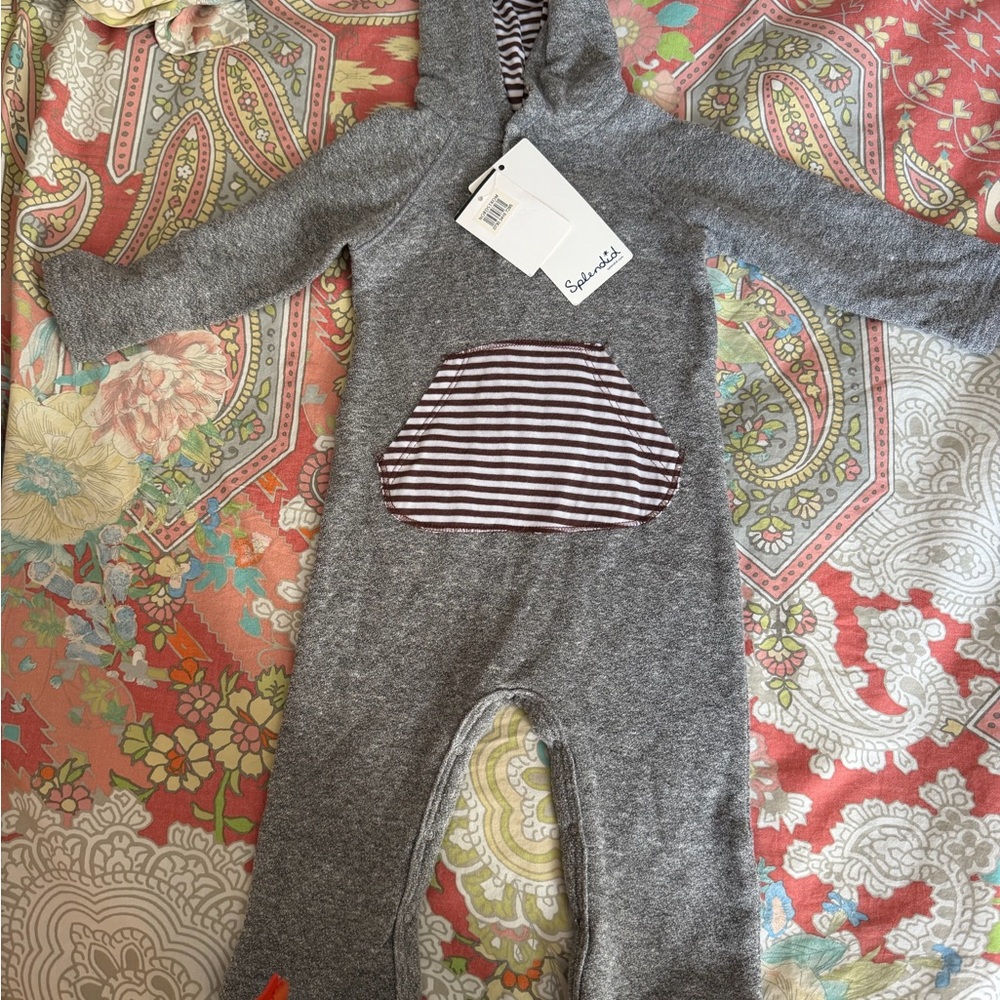 Gray Hooded Baby One Piece by Splendid 3-6mo Nordstroms 40